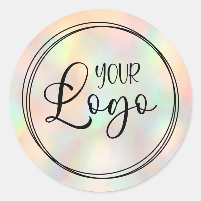 Sticker Rond Logo Pastel Peach Holographic Gradient (Devant)