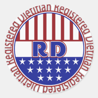 Sticker Rond LOGO PATRIOTIQUE DE LA DIéticienne inscrite RD