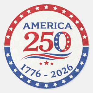 Sticker Rond Logo patriotique du Semiquincentenaire America 250