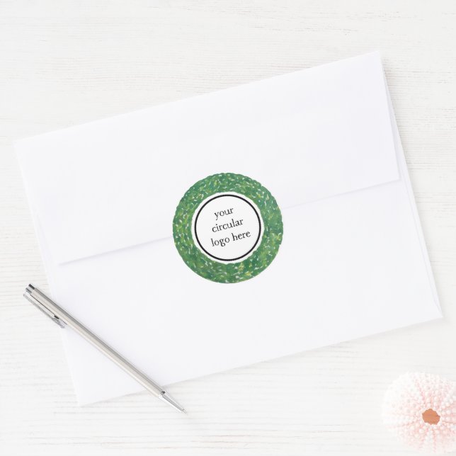 Sticker Rond Logo Personnalisé Boxwood Wreath Cadeau Enveloppes (Enveloppe)