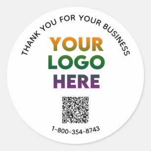 Sticker Rond Logo personnalisé du Merci d'affaires Code QR Clas