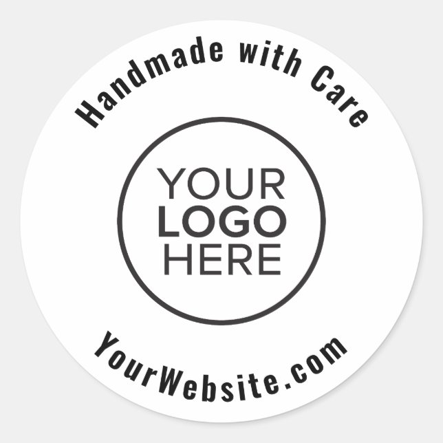 Sticker Rond Logo personnalisé fait à la main avec soin (Devant)
