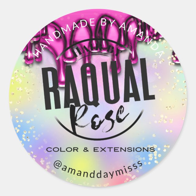 Sticker Rond Logo Personnalisé Gold Confetti Holographic Driver (Devant)