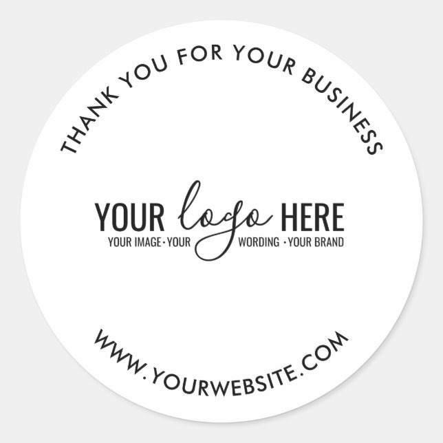 Sticker Rond Logo personnalisé simple et élégant (Devant)