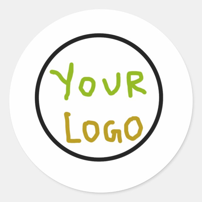 Sticker Rond Logo personnalisé simple et élégant ici société (Devant)