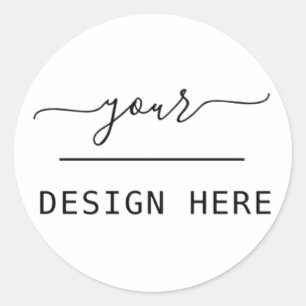Sticker Rond Logo personnalisé simple et élégant ici société