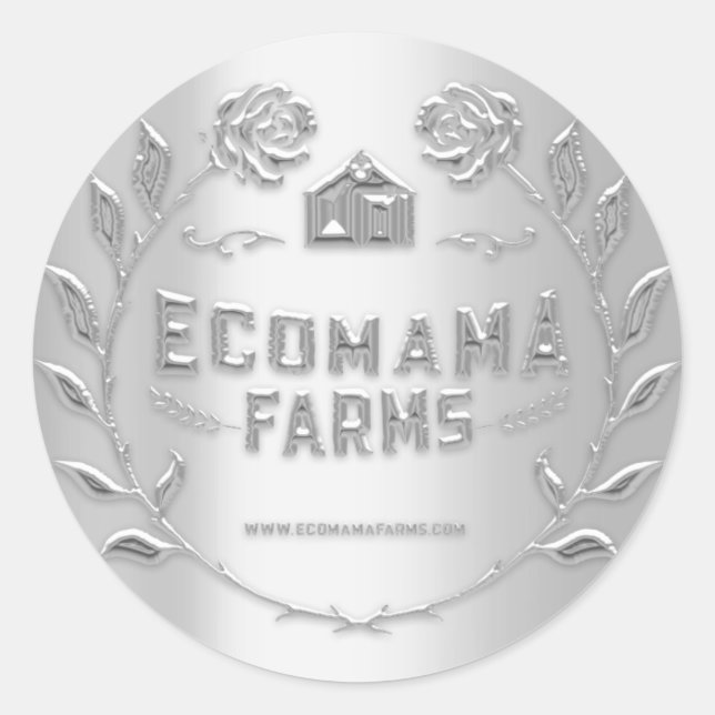 Sticker Rond Logo personnalisé Tester en argent Exemple gris (Devant)