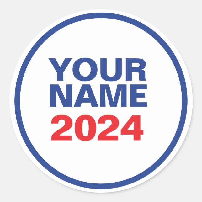 Sticker Rond Logo politique personnalisé (conception Biden) (Devant)