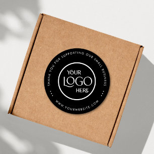 Sticker Rond Logo pour petites entreprises Merci Noir simple