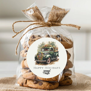 Sticker Rond Logo Professionnel Client Cadeau Noël