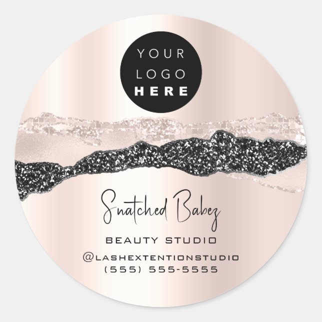 Sticker Rond Logo QR Code Boutique en ligne Silver Parties scin (Devant)