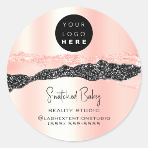 Sticker Rond Logo QR Code en ligne Acheter Parties scintillant 