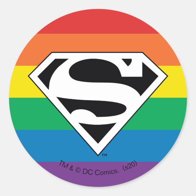 Sticker Rond Logo Rainbow Superman (Devant)