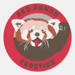 Sticker Rond Logo Red Panda Fraction