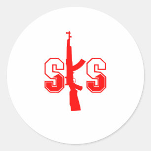 Sticker Rond Logo Red.png de fusil d'assaut de SKS