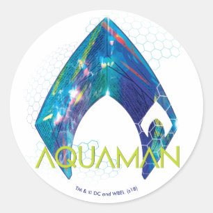 Sticker Rond Logo réfracté par d'Aquaman Aquaman