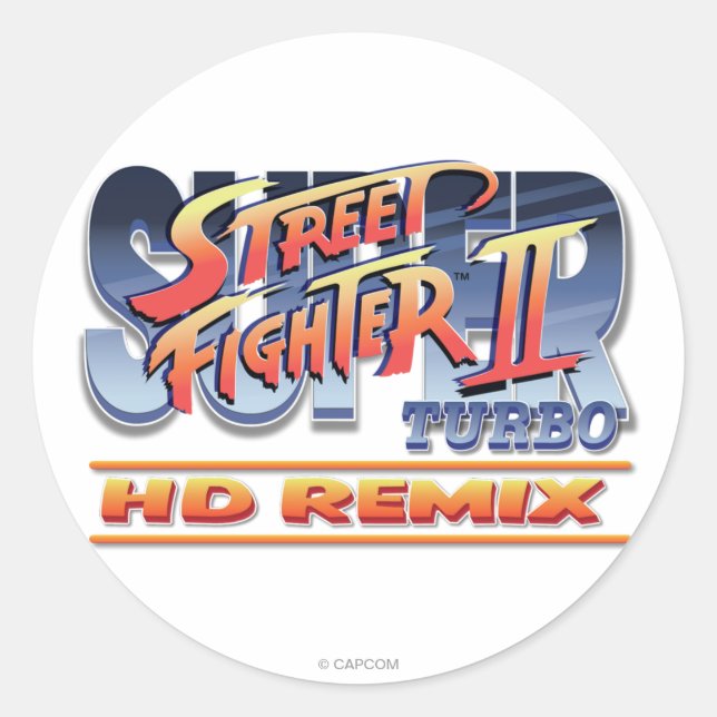 Sticker Rond Logo Remix Turbo HD Street Fighter II (Devant)