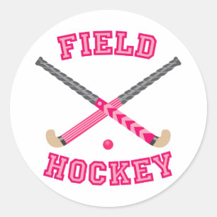 Sticker Rond Logo rose d'hockey de champ