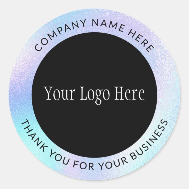 Sticker Rond Logo rose holographique Merci PME (Devant)
