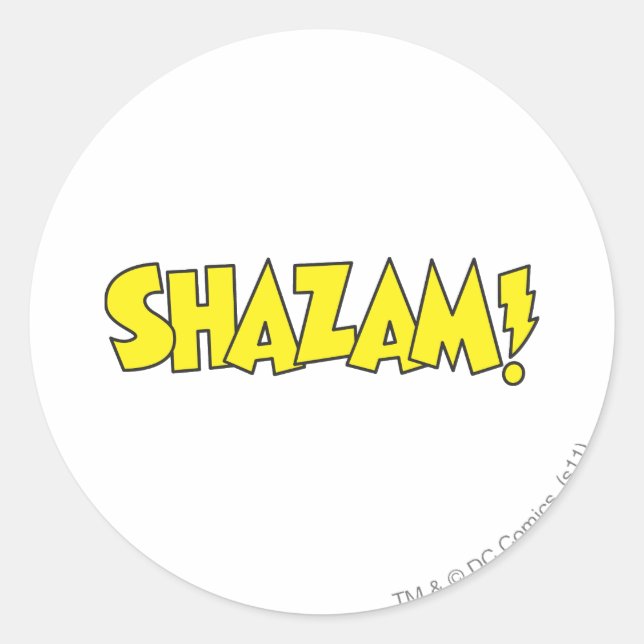 Sticker Rond Logo Shazam Jaune (Devant)