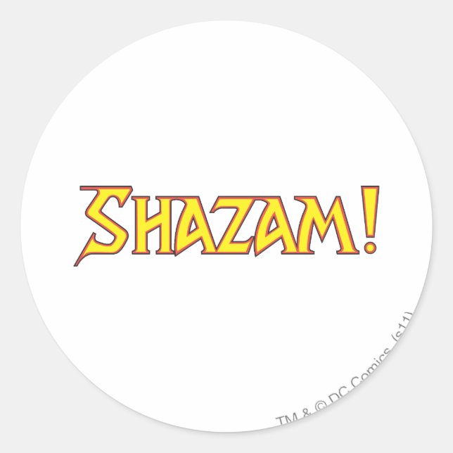 Sticker Rond Logo Shazam Jaune/Rouge (Devant)