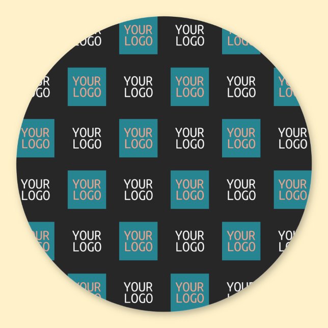 Sticker Rond Logo simple à répétition 2 | Blanc (Créateur téléchargé)
