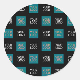 Sticker Rond Logo simple à répétition 2   Blanc