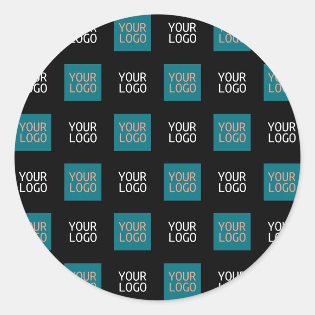 Sticker Rond Logo simple à répétition 2 | Blanc (Devant)