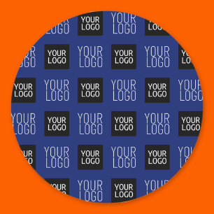 Sticker Rond Logo simple à répétition 2 bleu marine