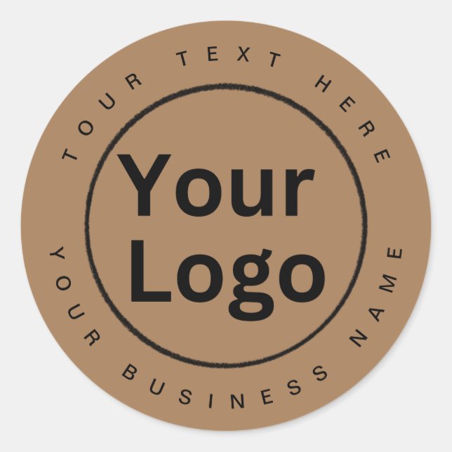 Sticker Rond Logo simple pour entreprise brun (Devant)