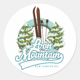 Sticker Rond logo ski Loon Mountain New Hampshire