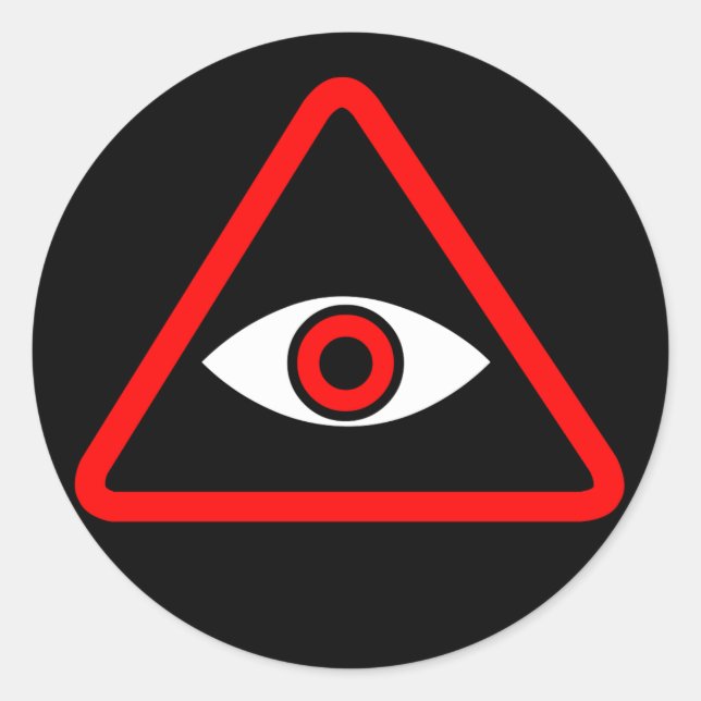 Sticker Rond Logo sous surveillance (Devant)