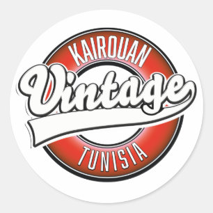 Sticker Rond Logo style vintage de Kairouan tunisie