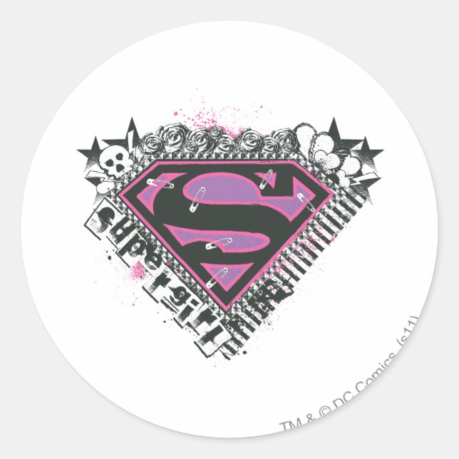 Sticker Rond Logo Supergirl Pins (Devant)