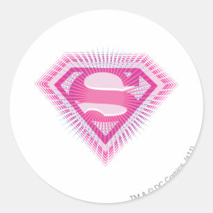 Sticker Rond Logo Supergirl rose