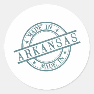 Sticker Rond Logo Symbole Vert De Style Tampon De L'Arkansas