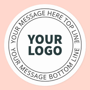 Sticker Rond Logo téléchargé + Texte circulaire modifiable