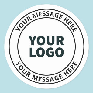 Sticker Rond Logo téléchargé + Texte circulaire modifiable