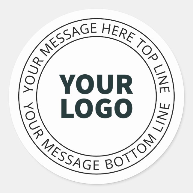 Sticker Rond Logo téléchargé + Texte circulaire modifiable (Devant)