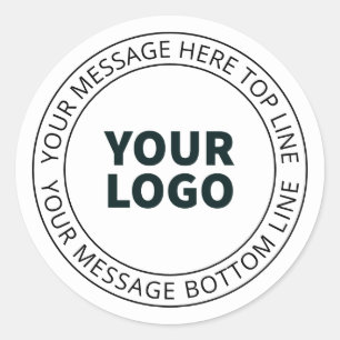 Sticker Rond Logo téléchargé + Texte circulaire modifiable