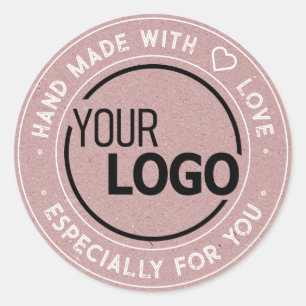 Sticker Rond Logo Template Especially For You Pink Kraft Paper