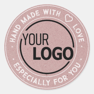 Sticker Rond Logo Template Especially For You Pink Kraft Paper