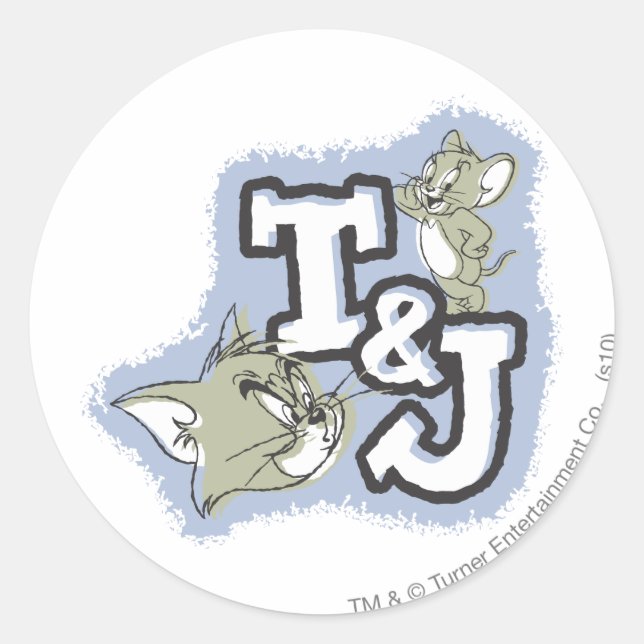 Sticker Rond Logo Tom et Jerry T&J (Devant)
