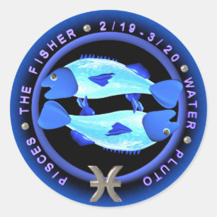 Sticker Rond logo valxart Pisces zodiac