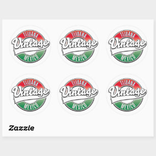 Sticker Rond Logo vintage de Tijuana mexique.