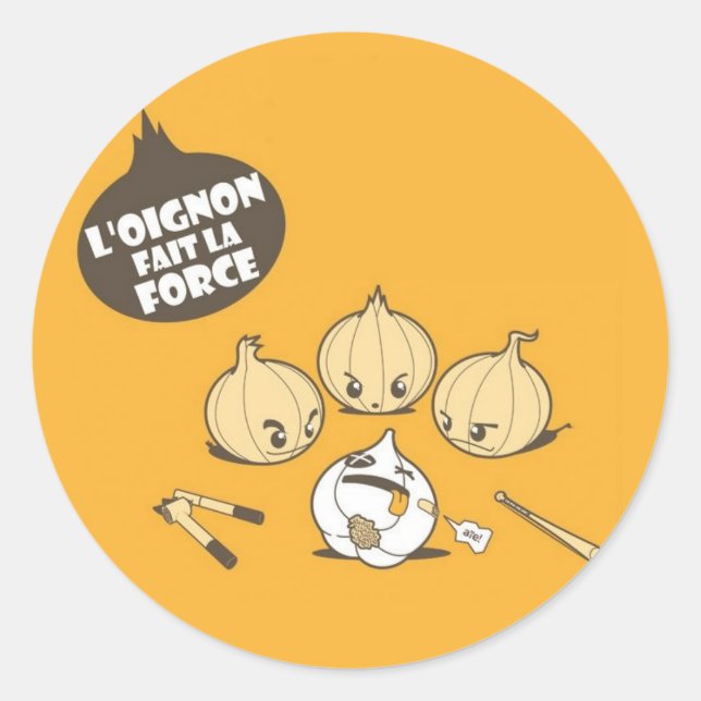 Sticker Rond L'oignon fait la force (Devant)
