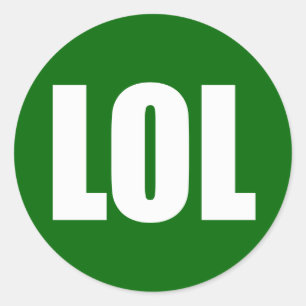 Sticker Rond LOL (foncé) Blanc sur vert