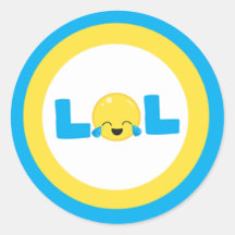 LOL Rire Loud Emoji Bleu Jaune