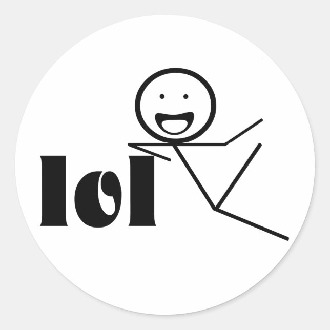 Sticker Rond lol stick man (Devant)