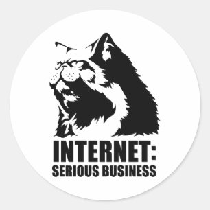 Sticker Rond lolcat internet est une affaire sérieuse